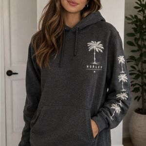 Hurley Charcoal Palm Tree Logo Hoodie